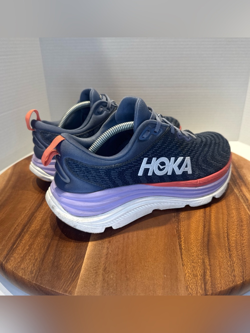 Hoka Women's Gaviota 5 Running Shoe Size 8.5D Anchor Grapefruit - Picture 6 of 9